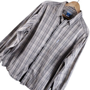 Columbia Men's Long Sleeve Button-Down Shirt Large Beige, Brown, & White Plaid